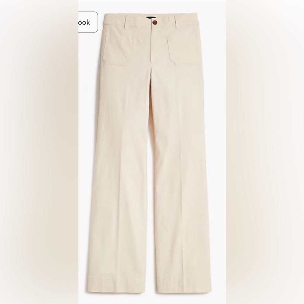 J. Crew Factory Cream Wide-Leg Lizzie Pants